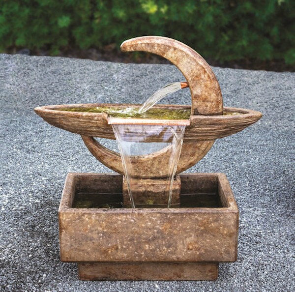 Moon Dance Fountains Celestial Lighted Stone Caster Heavy Cement